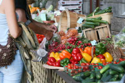 shopping at the farmers' market