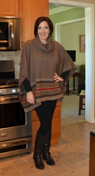 sweater poncho with black