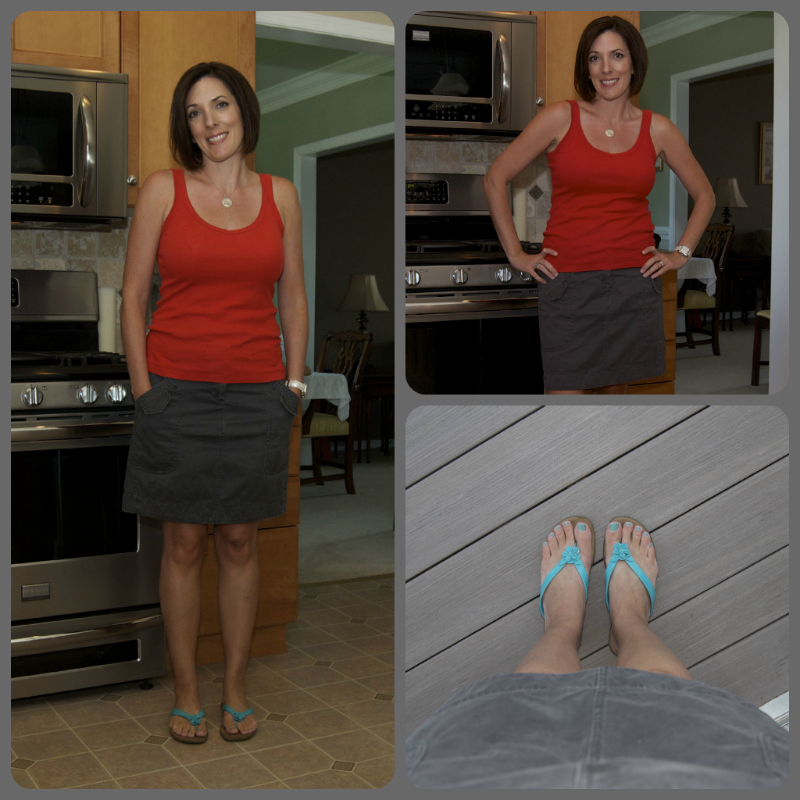 casual mom style | tank top and skirt