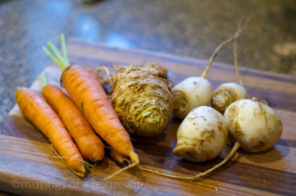 carrots, celeriac, and turnips