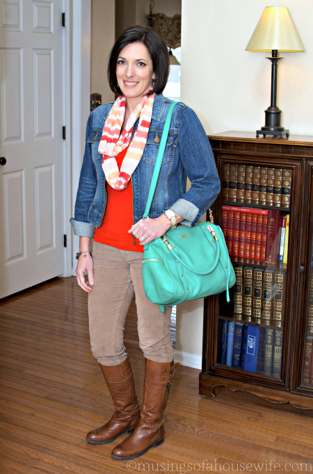 Mom Style | denim jacket with riding boots