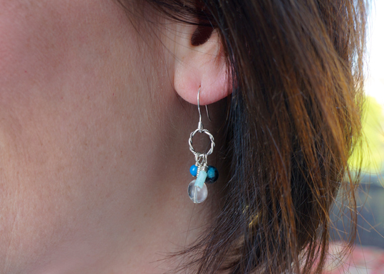 blue gemstone earrings by Studio Jewel