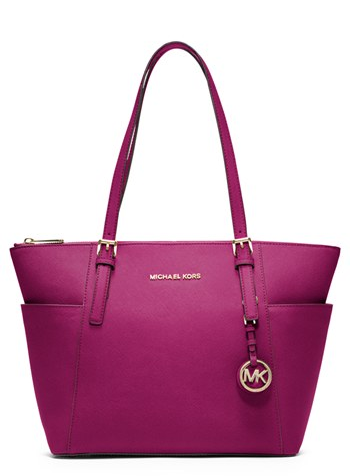 MICHAEL Michael Kors 'Jet Set' Leather Tote, Medium How to Accessorize with Radiant Orchid #pointsforpassions 