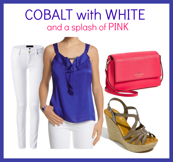 Cobalt with White and Pink