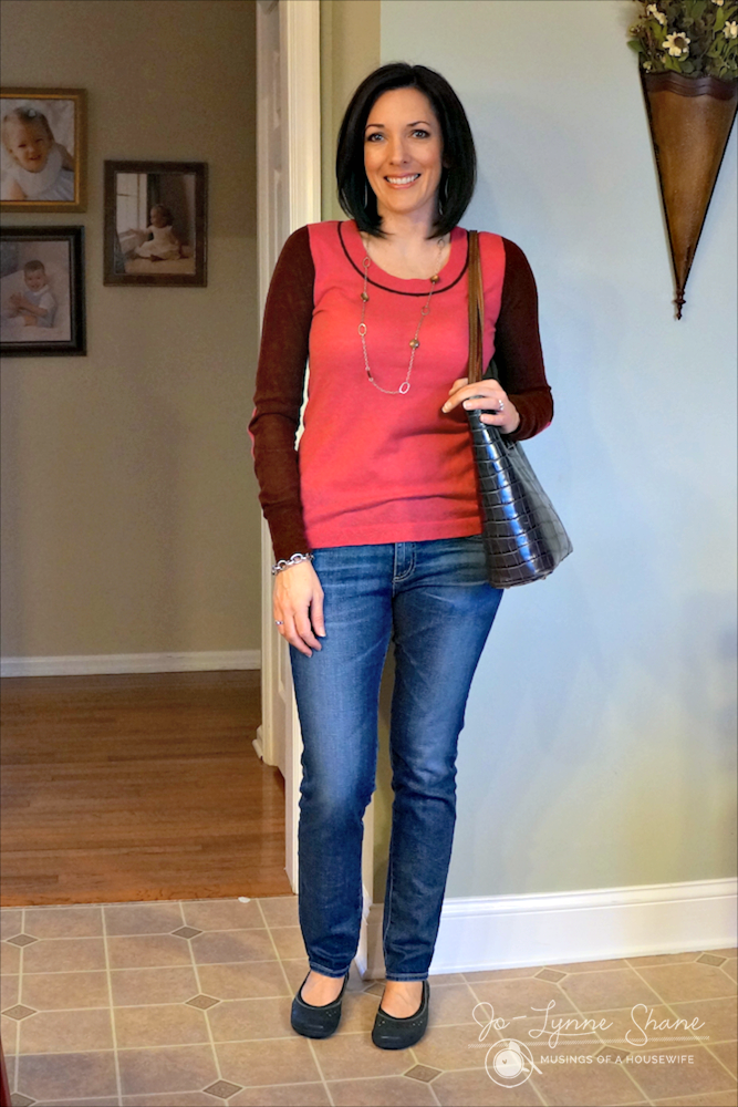 colorblock top with tote