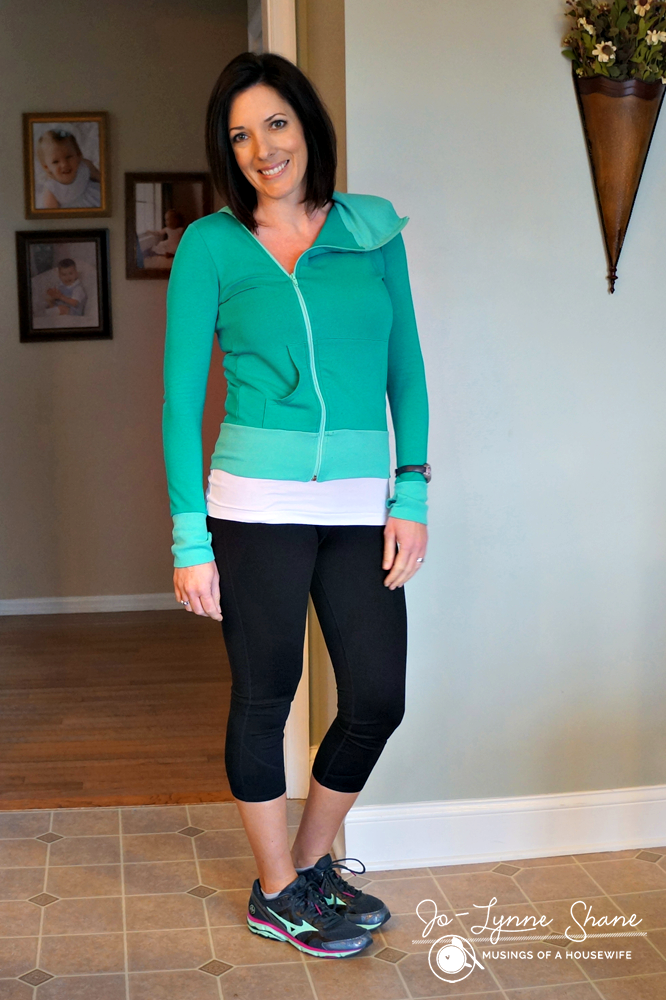 Evy's Tree Teal Zip-Up with Fabletics Leggings