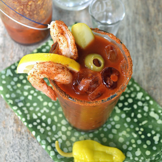 This is THE Ultimate Bloody Mary Recipe, exploding with flavor and practically a meal in itself. No bloody mary mix required.