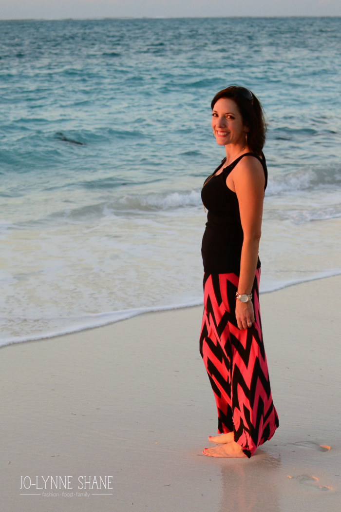 maxi skirt on the beach