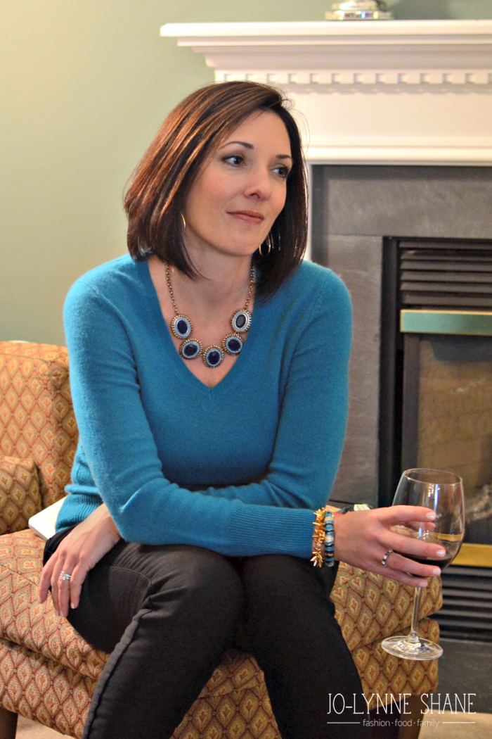 Fashion Over 40: cashmere sweater with black ponte knit pants