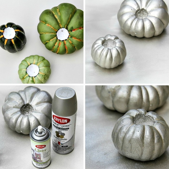 Easy Fall DIY Home Decor Project: how to make foam pumpkin candles for autumn