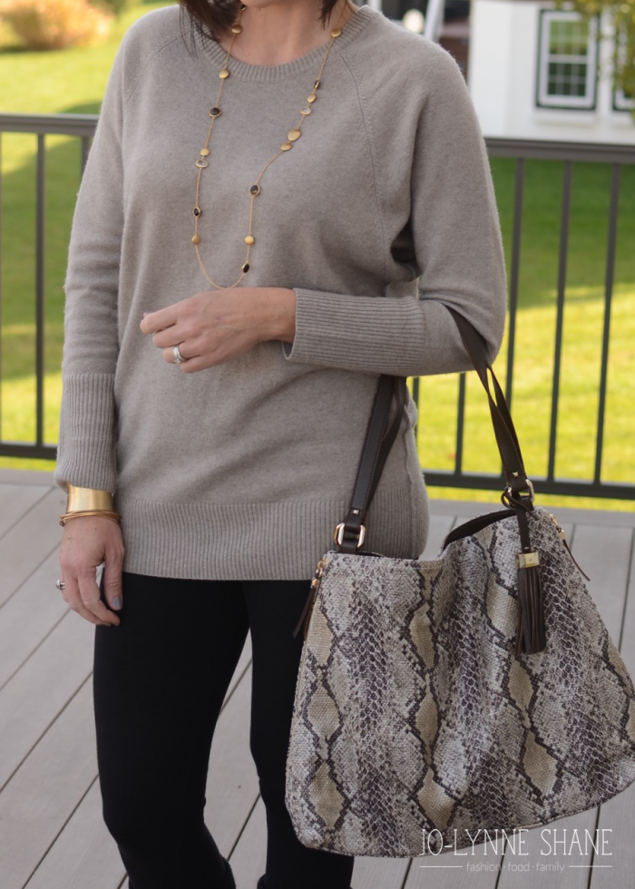 Fall Fashion | Stella and Dot The Switch Snakeskin Tote