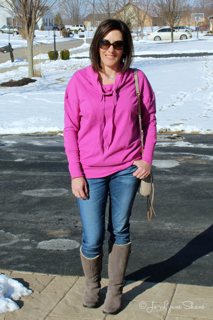 Fashion Over 40: Cute, casual and comfy outfit for stay-at-home mom featuring Zella tunic from Nordstrom