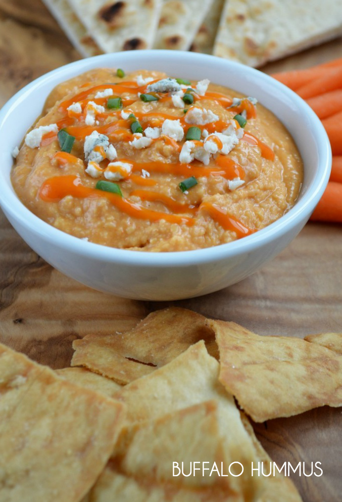 Buffalo Hummus Recipe: hummus is SO easy to make at home. Ten minutes, and BAM... you have a bowl of delicious, crowd-pleasing hummus!