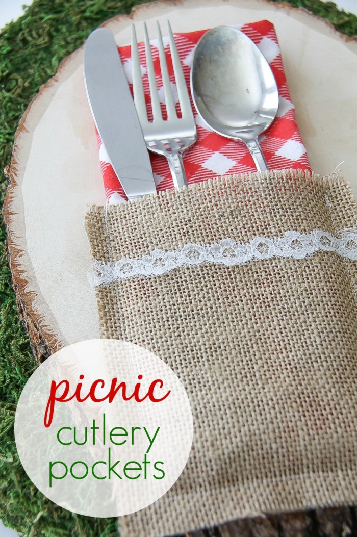 How to Make Burlap DIY Cutlery Pockets for Picnics & Summer Entertaining