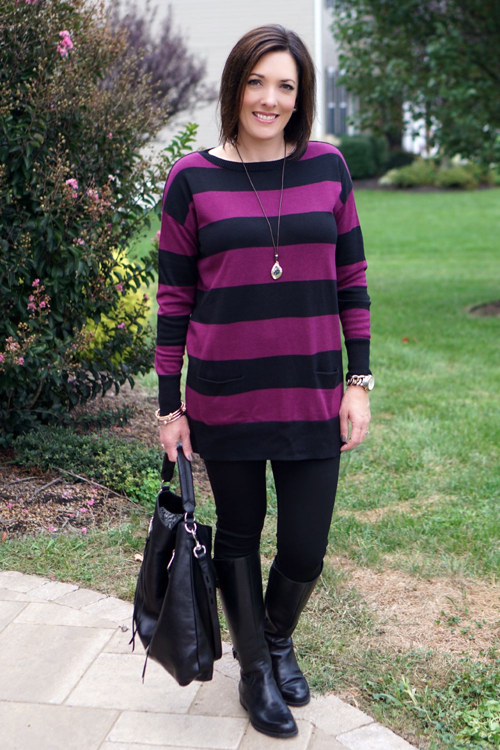 Fashion Advice for Women Over 40: How to Wear Leggings with a Tunic Sweater