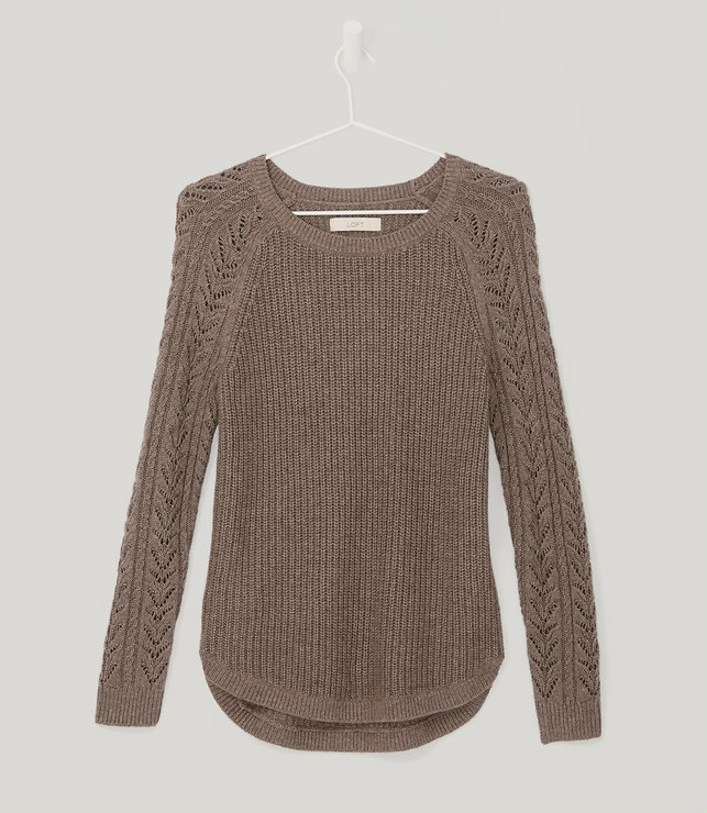 cable knit sleeve ribbed sweater