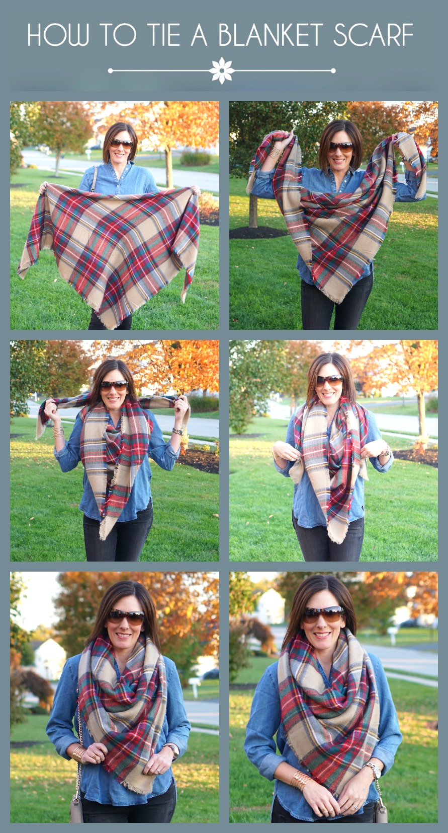How to Tie A Blanket Scarf Kerchief Style