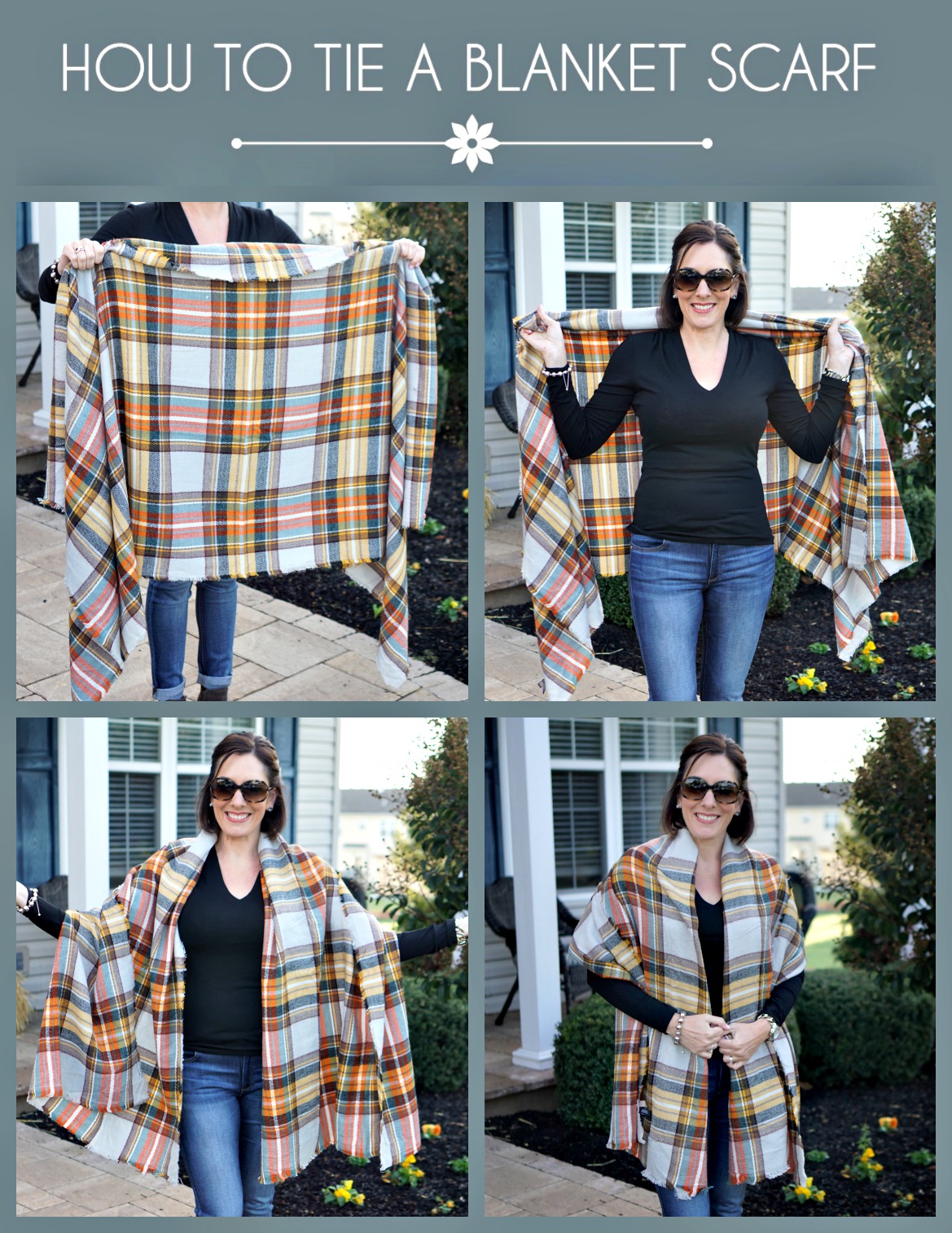 How to Tie A Blanket Scarf Poncho Style