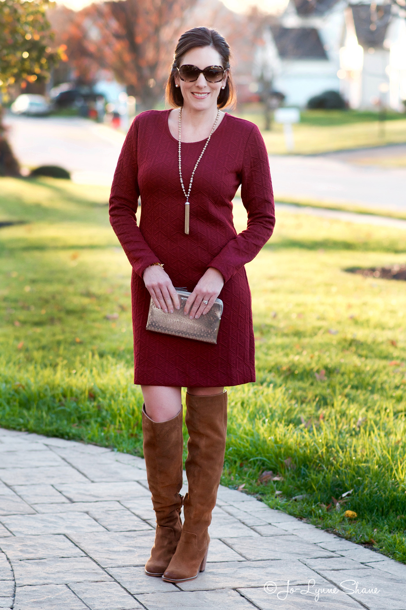 Fashion Over 40: OTK Boots with a Knit Dress