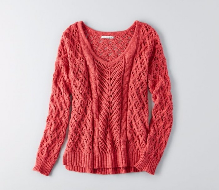 aeo open knit sweater