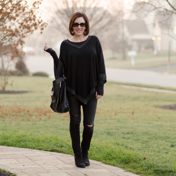 Black Poncho Outfit