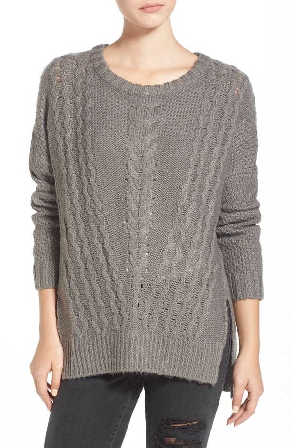 cable front sweater