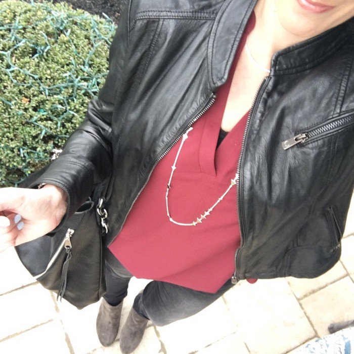 Lush Tunic + Leather Jacket