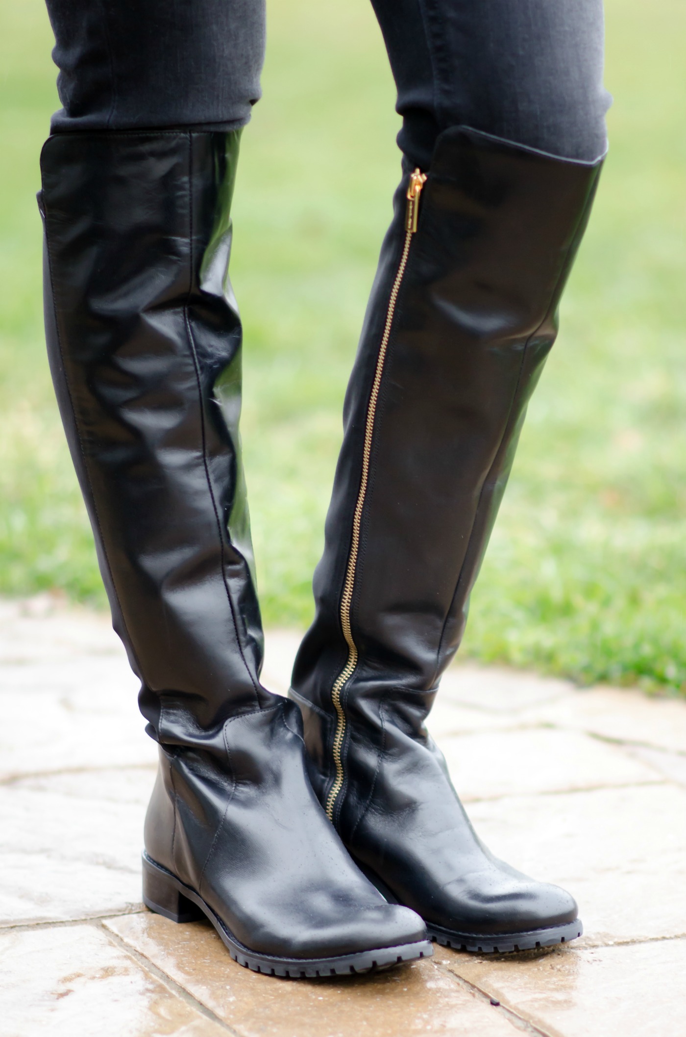 black OTK boots