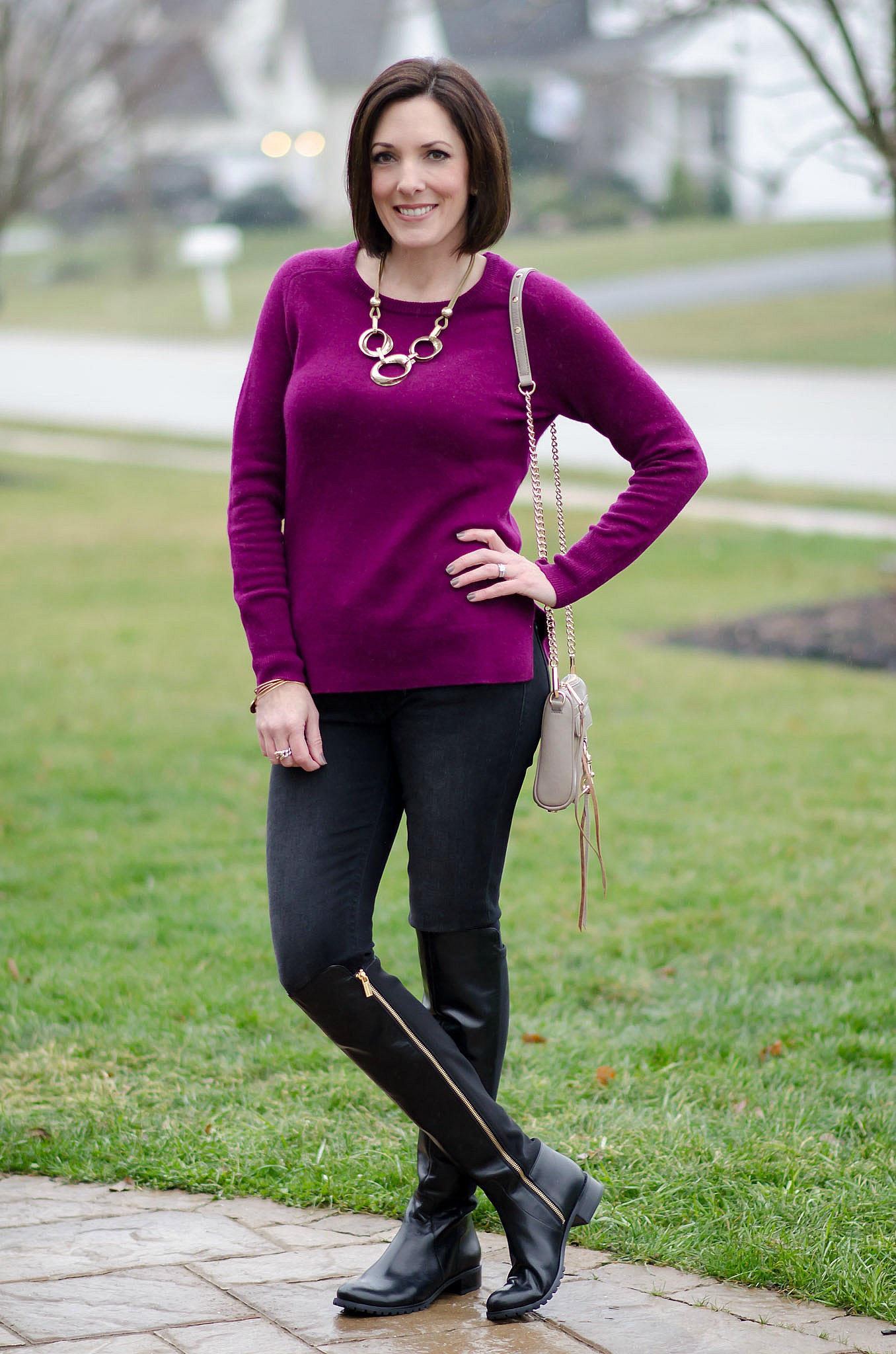 Fashion for Real Women: Cashmere Sweater, Black Jeans, Black OTK Boots