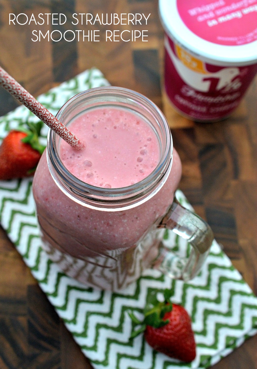 Roasted Strawberry Smoothie Recipe: This decadent cottage cheese based smoothie is packed with protein and nutrients for a healthy breakfast on the go!