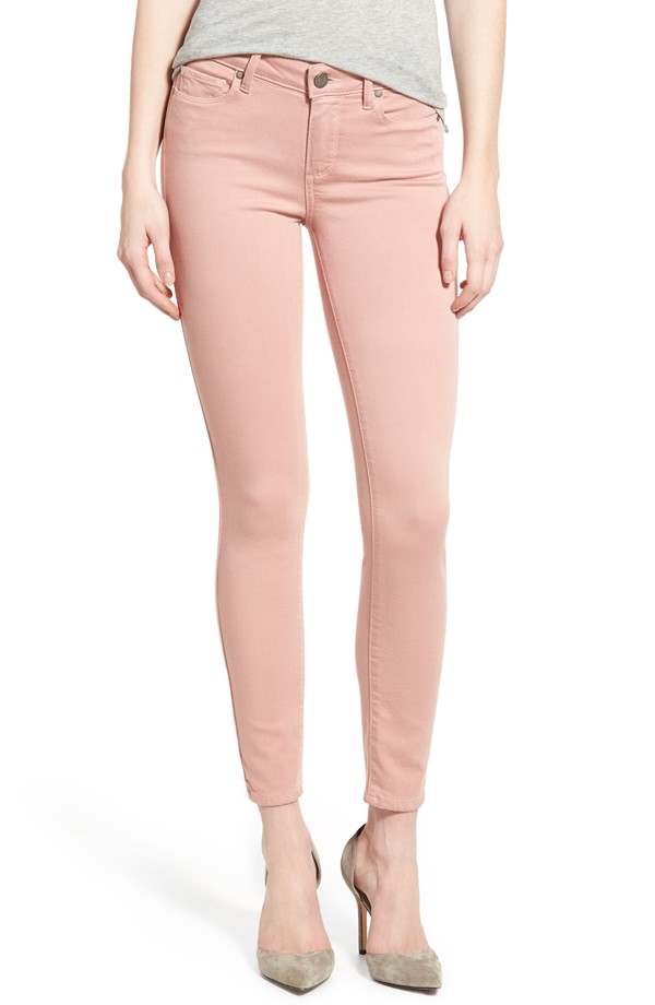 Paige Denim 'Transcend - Verdugo' Ankle Ultra Skinny Jeans (Soft Pink): One of the hottest spring denim trends!