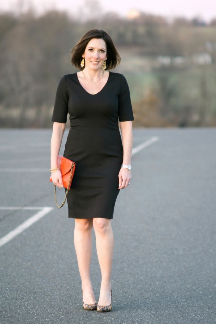 How to Accessorize a LBD: Leopard Pumps + Red Clutch