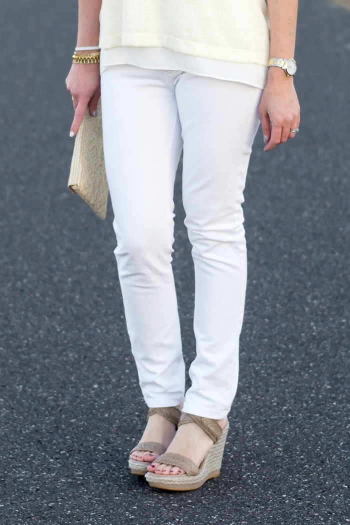 Spring Outfit Inspiration: Pastel Yellow with White Jeans