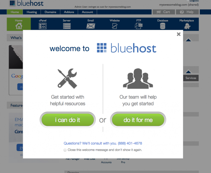 How to Start a Fashion Blog: Bluehost cPanel