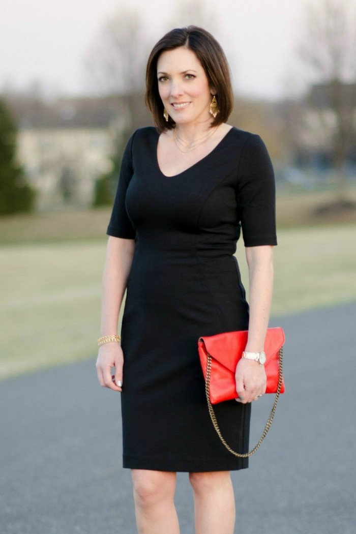 LBD with Red Clutch