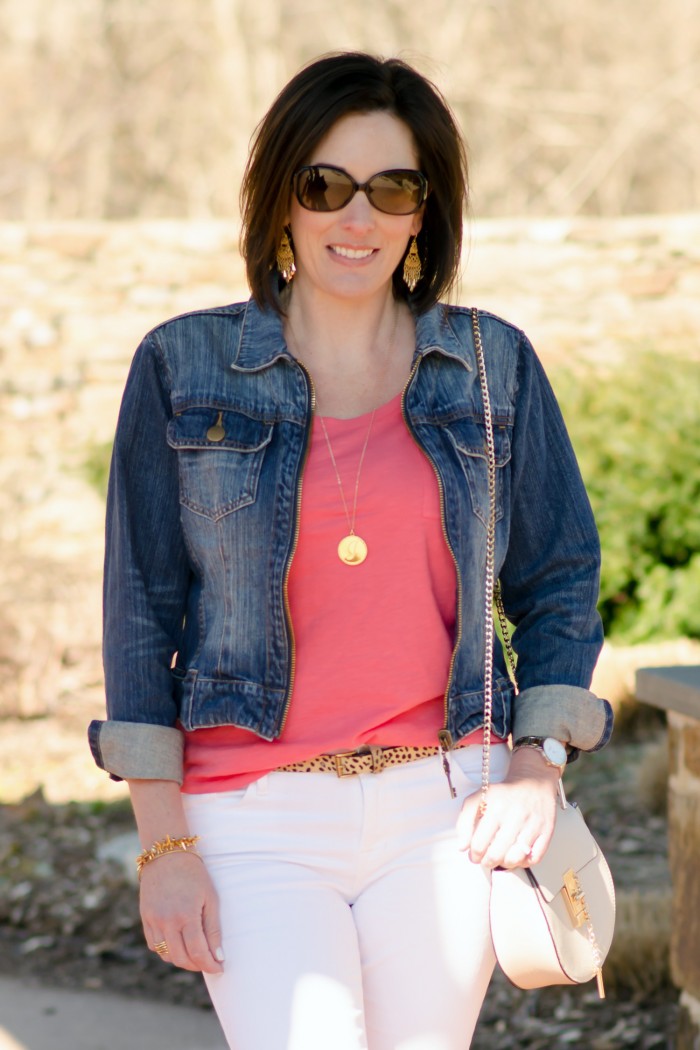 Spring Outfit Inspiration: Coral and Denim