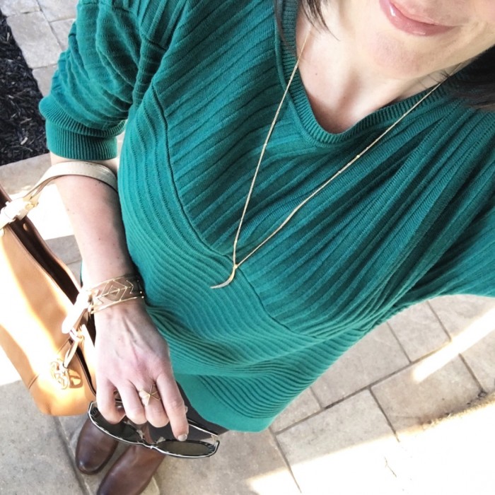 green tunic selfie - 1