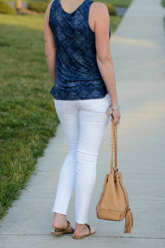 Spring fashion with this relaxed split hem printed top from Old Navy! 