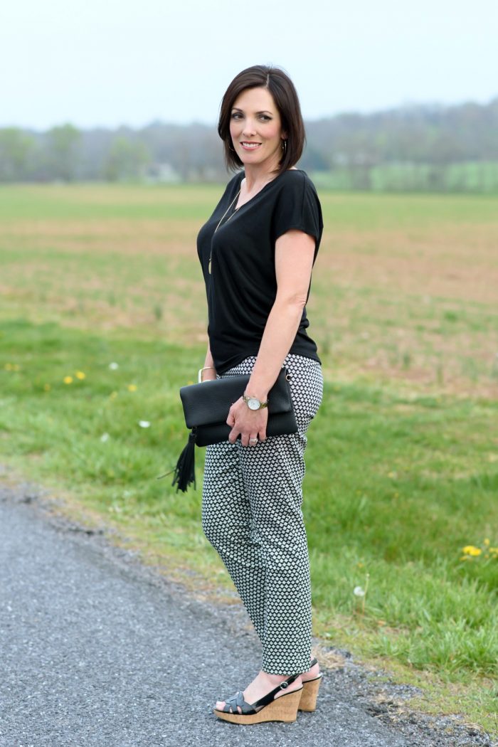 LOFT Mosaic Skinny Ankle Pants : work wear for women over 40