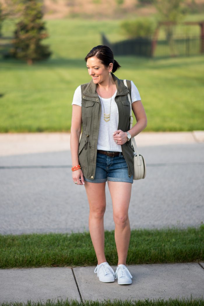 What I Wore: Utility Vest and Denim Shorts