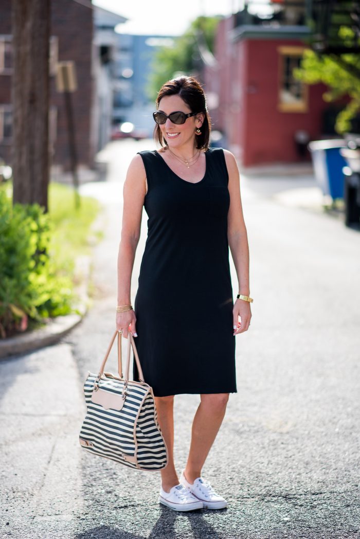 Casual Black Dress with Converse or 