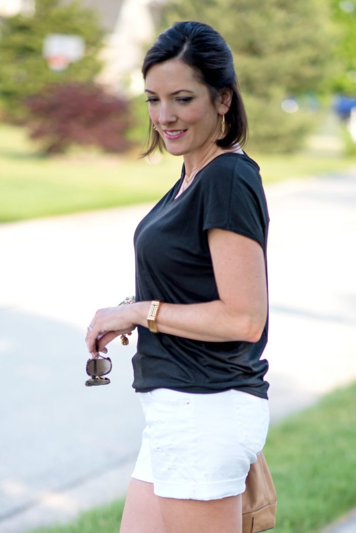 Fashion Over 40: Casual Black and White Summer Outfit