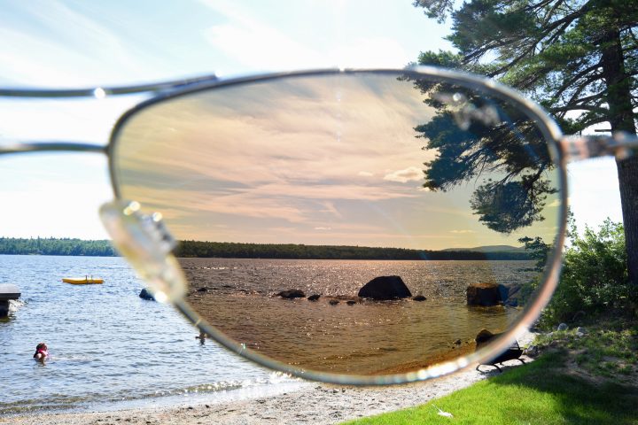 The view through Maui Jim Baby Beach sunglasses with silver frames and Blue Hawaii lens #mauifilter #enjoytheview