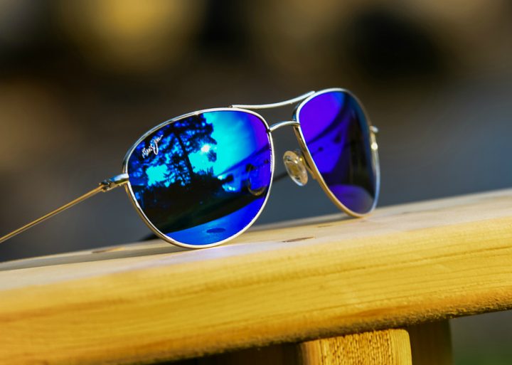 Maui Jim Baby Beach sunglasses with silver frames and Blue Hawaii lens #mauireflect #enjoytheview
