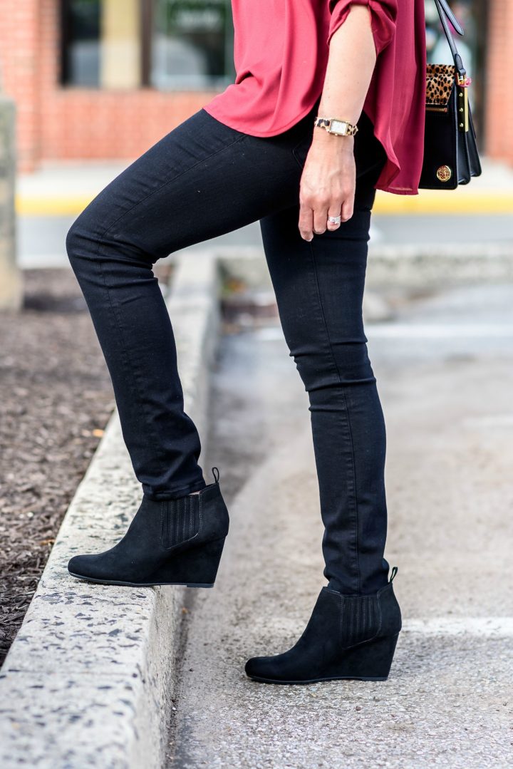 Cute & Affordable Black Wedge Booties: Rosie Wedge c/o Payless