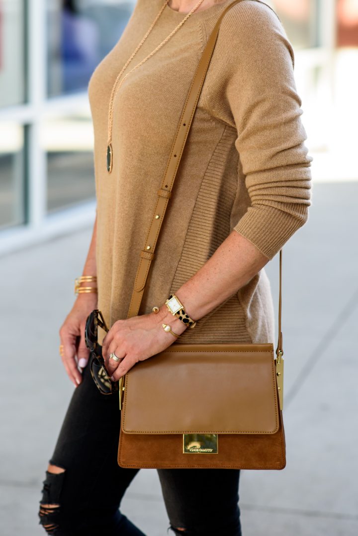 Fall Fashion Inspiration: Camel & Black Outfit with Animal Print