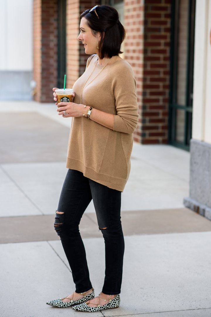 Fall Fashion Inspiration: Camel and Black Outfit with Animal Print