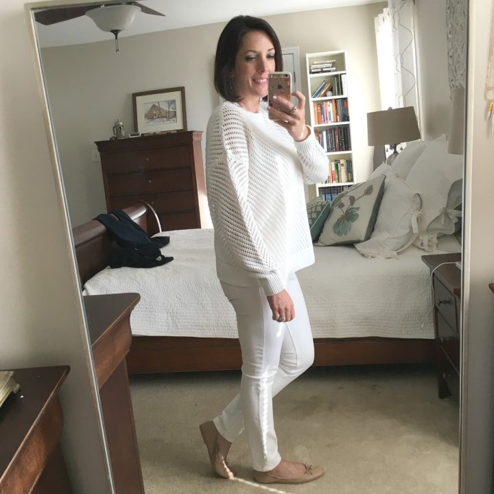 white sweater side