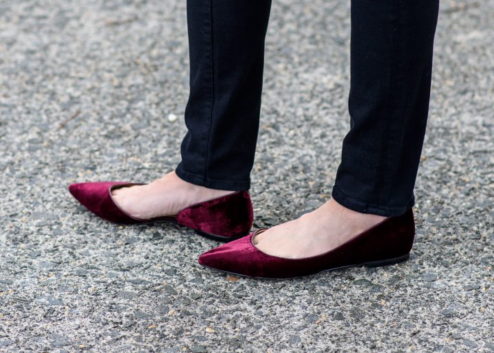 LOVE these Sam Edelman Reema Velvet d'Orsay Pointed Toe Flats! Perfect for holiday style.