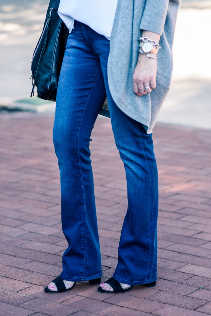 Fall Outfit Inspo: Bootcut Jeans + Kimono Cardigan | Jo-Lynne Shane
